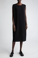 The Row Mirna Double Face Cady Shift Dress Black at Nordstrom,