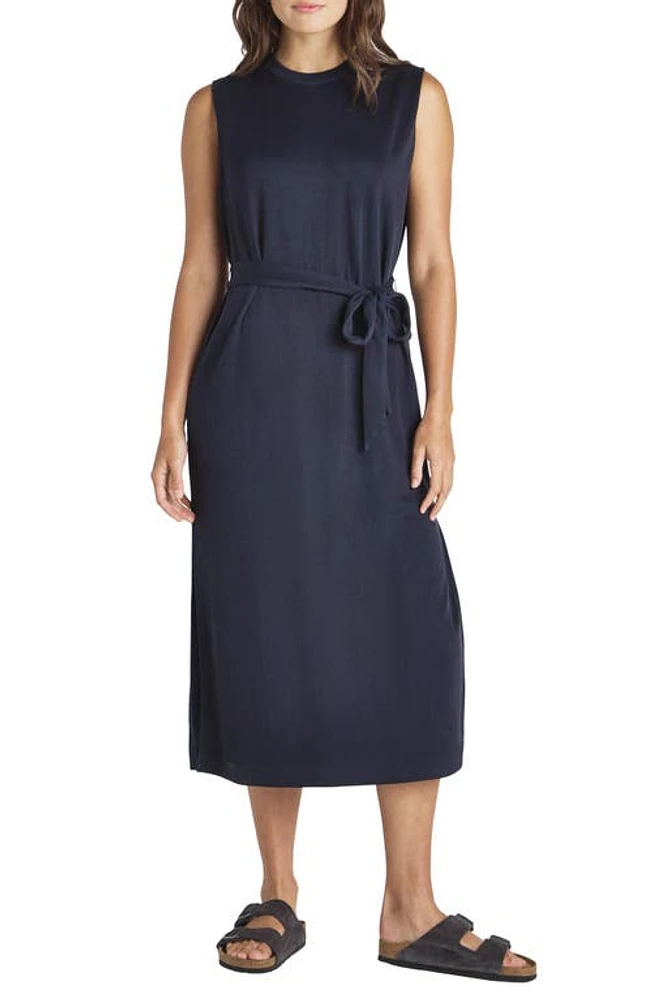 Splendid Massie Sleeveless Scuba Knit Midi Dress in Navy at Nordstrom, Size Medium