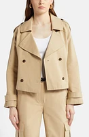 Nordstrom Crop Stretch Cotton Trench Coat at Nordstrom,