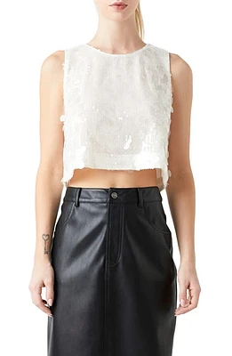 Grey Lab Sequin Crop Top Nude at Nordstrom,