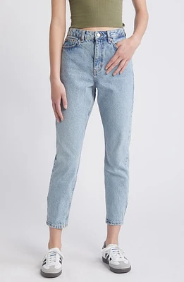 Topshop High Waist Tapered Mom Jeans Light Blue at Nordstrom, X