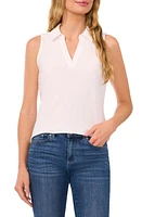 CeCe Sleeveless Crepe Knit Polo at Nordstrom,