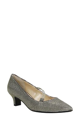 J. Reneé Idenah Pointed Toe Pump Pewter Glitter Fabric at Nordstrom,