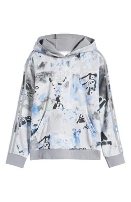 adidas Kids' Tie Dye Cotton Blend Hoodie Medium Grey at