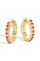 Orly Marcel Mandala Petal Ruby Huggie Hoop Earrings in Pink at Nordstrom