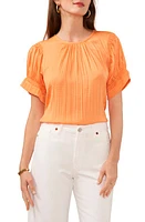 Vince Camuto Shirred Neck Rumpled Satin Blouse at Nordstrom,