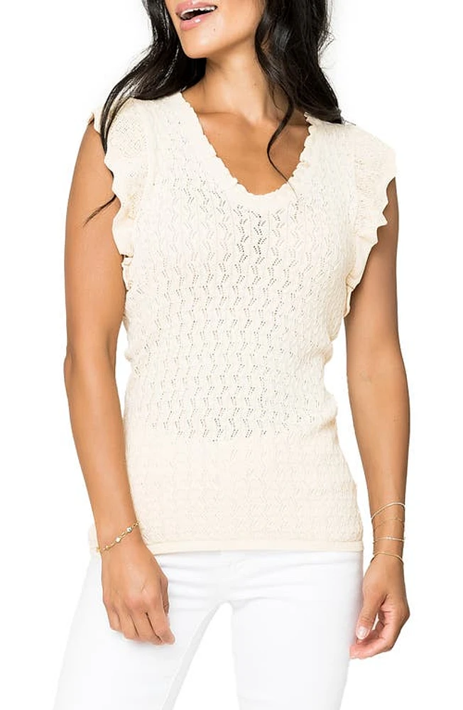 GIBSONLOOK Pointelle Sleeveless Sweater Natural at Nordstrom,