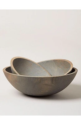 Farmhouse Pottery 12" Crafted Wooden Bowl in Grey at Nordstrom