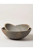 Farmhouse Pottery 12" Crafted Wooden Bowl in Grey at Nordstrom