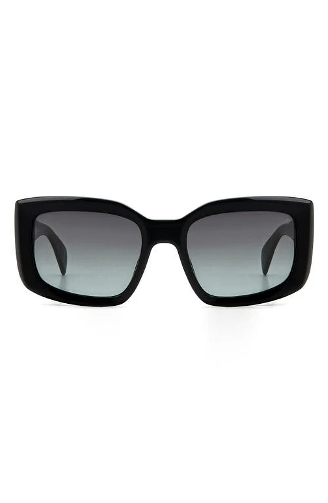 rag & bone 54mm Gradient Rectangular Sunglasses in Black/Grey Shaded at Nordstrom