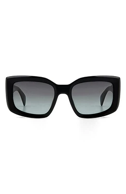 rag & bone 54mm Gradient Rectangular Sunglasses in Black/Grey Shaded at Nordstrom