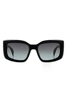 rag & bone 54mm Gradient Rectangular Sunglasses in Black/Grey Shaded at Nordstrom