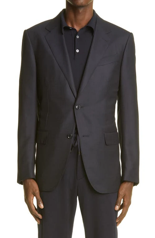 ZEGNA Regular Fit Stretch Wool & Silk Sport Coat Navy at Nordstrom, Us