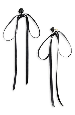 Simone Rocha Ribbon Bow Drop Earrings in Jet/Black at Nordstrom