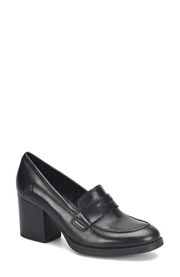 Børn Holliston Block Heel Penny Loafer in Black F/G at Nordstrom, Size 11