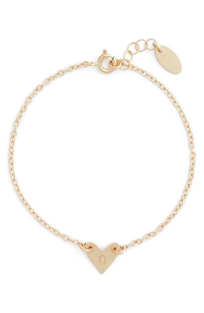 Nashelle Initial Heart Bracelet in Gold-Q at Nordstrom