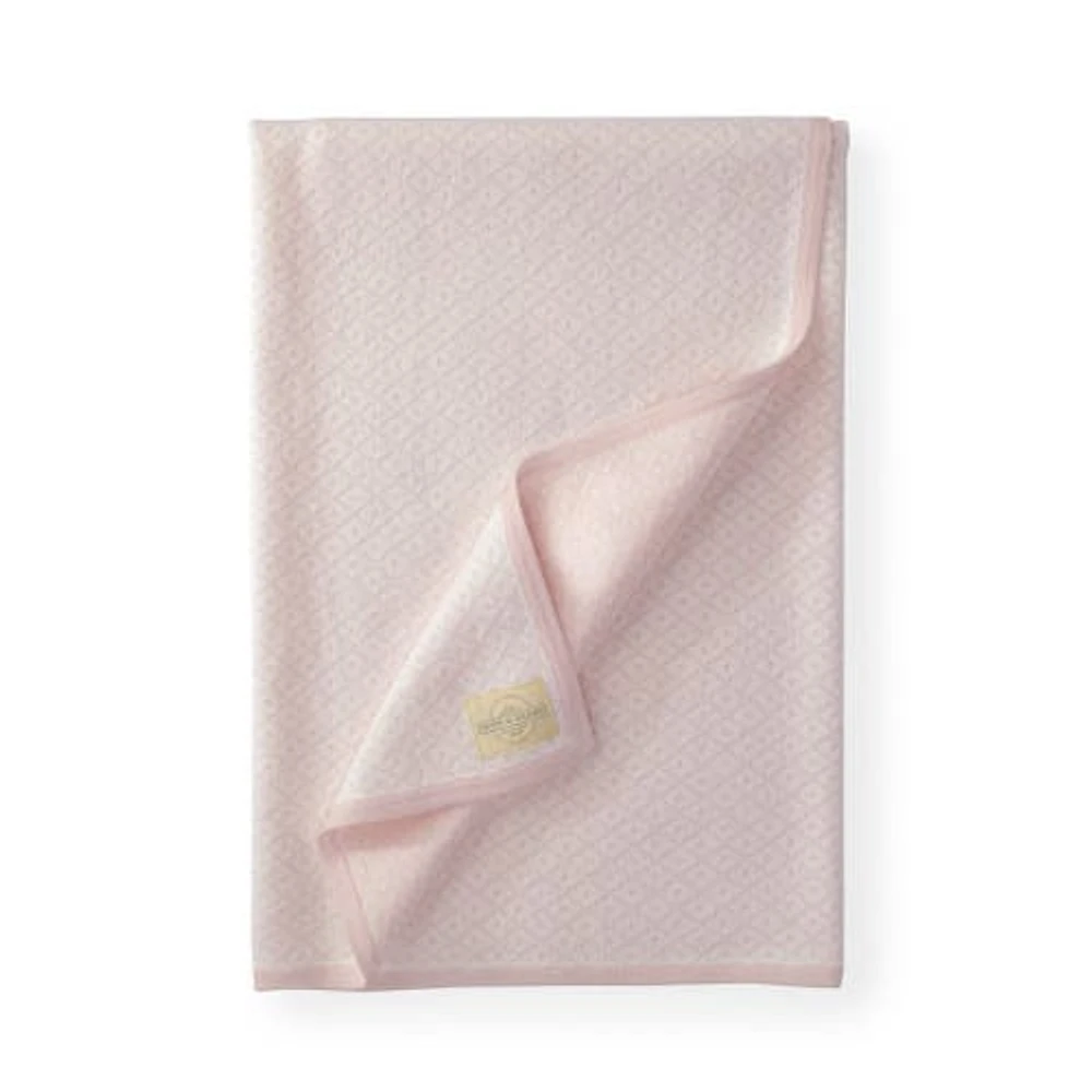 Hope & Henry Baby Jacquard Sweater Blanket in Rose With Rose Binding at Nordstrom