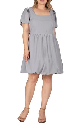 Standards & Practices Puff Sleeve Bubble Hem Dress Grey at Nordstrom,