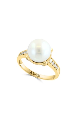 Diamond & Freshwater Pearl Ring