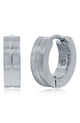 Men's Brushed Huggie Hoop Earrings