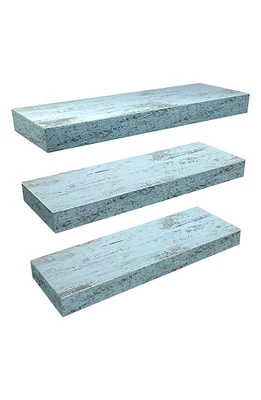 Set of 3 Rustic Wood Floating Shelf