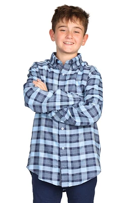 Kids' Plaid Luxe Mélange Button-Up Shirt