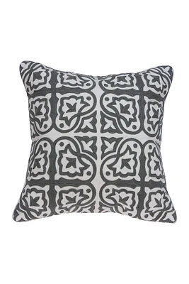 Heera Traditional Pillow - 20" x 20" - Grey