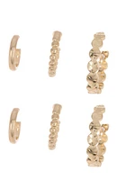 Brass Hoop and Huggies - Set of 3