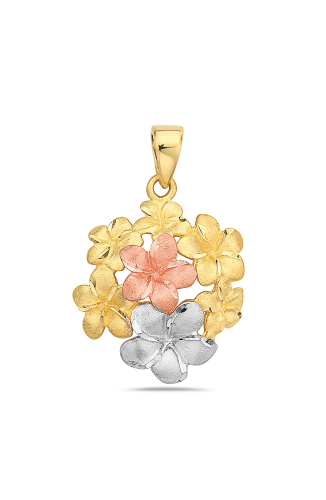 Tri-Tone Hydrangea Floral Pendant