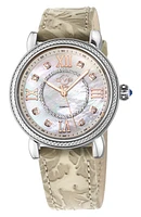 Women's Marsala Diamond Dial Leather Strap Watch