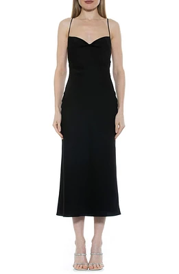 Dionee Draped Cowl Neck Midi Dress