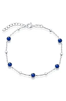 Sterling Silver & CZ Bead Bracelet