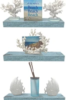 Set of 3 Rustic Wood Floating Shelf