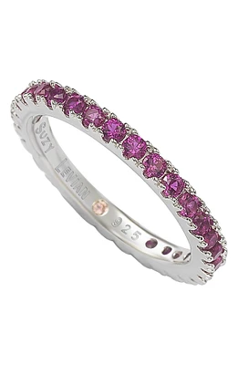Sterling Silver Pink CZ Eternity Band Ring