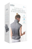 PureRelief XL - Extra-Long Back and Neck Heating Pad - Gray