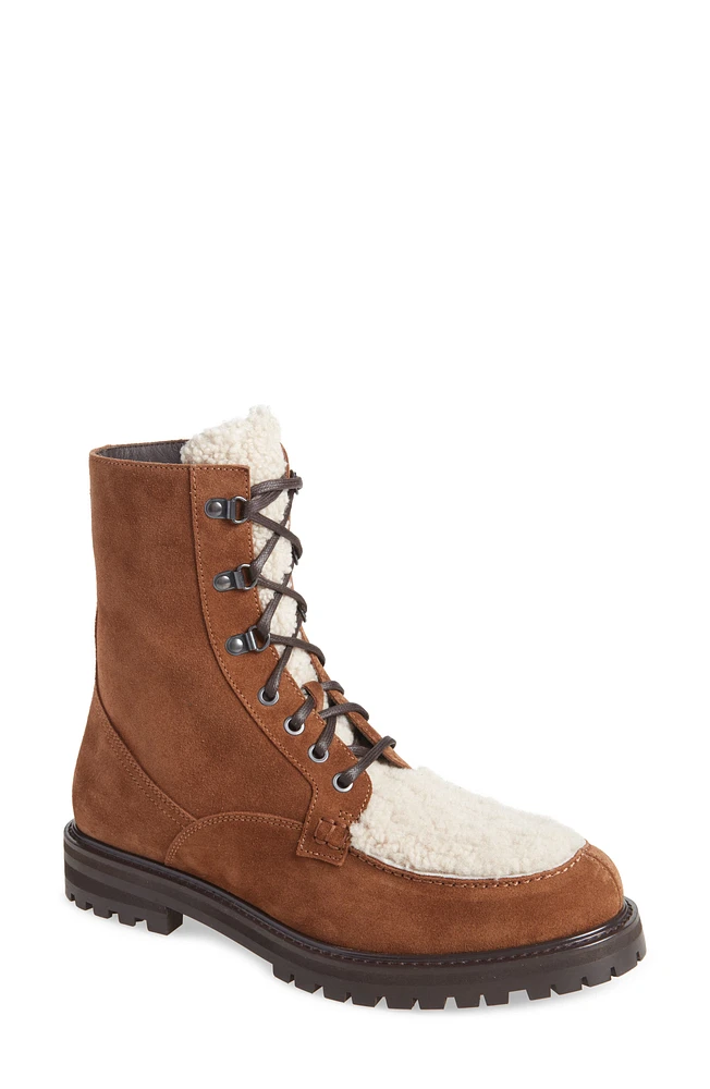Isaac Genuine Shearling Moc Toe Boot
