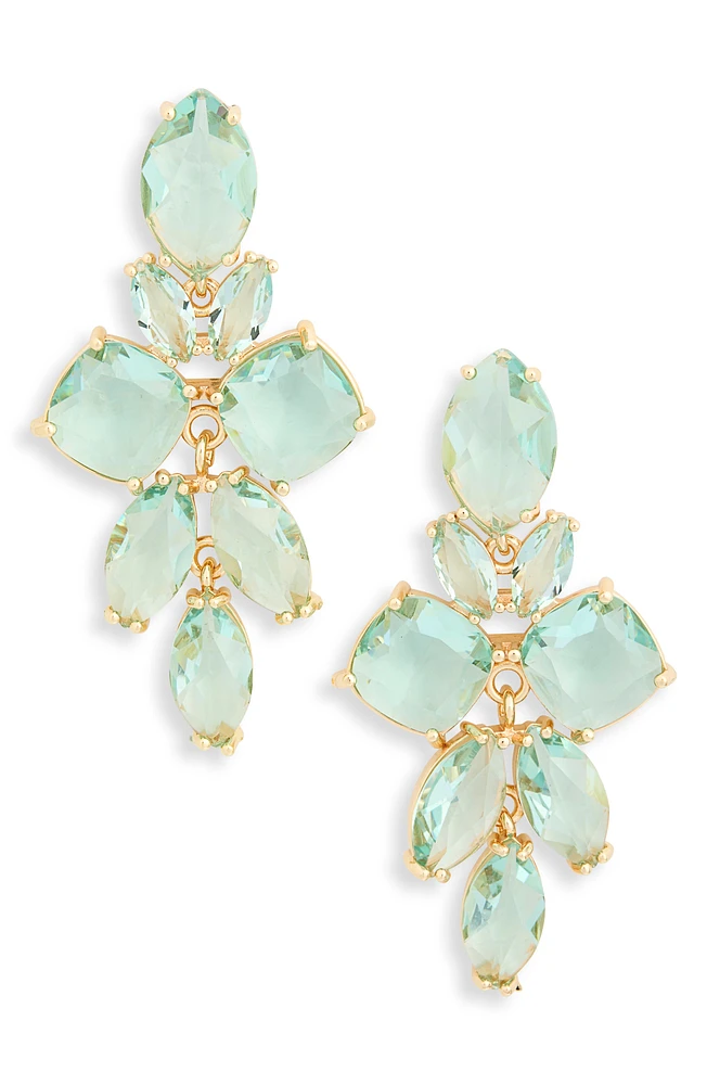 Crystal Flower Drop Earrings