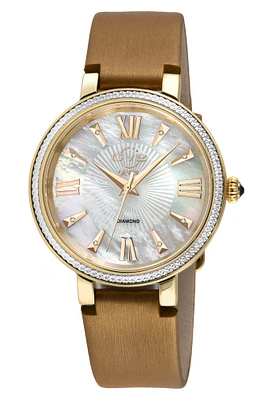 Women's Genoa Diamond Dial Leather Strap Watch
