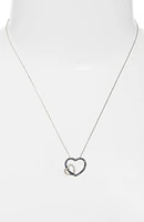 Sterling Silver Sapphire Open Heart Pendant Necklace