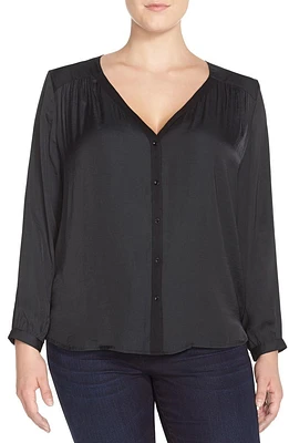 'Lorena' Back Drape Mixed Media Top