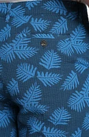 Leaf Print Seersucker Shorts
