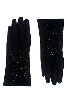 Rhinestone Jersey Touchscreen Gloves