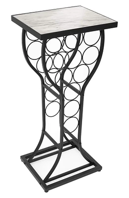 Metal & Marble Wine Holder Side Table