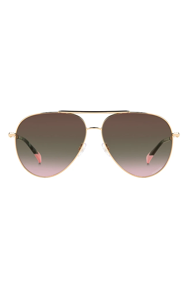 57mm Gradient Aviator Sunglasses