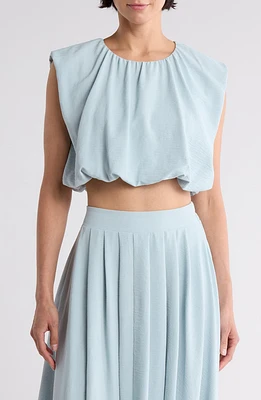 Sleeveless Blouson Crop Top