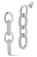 Cubic Zirconia Link Drop Earrings