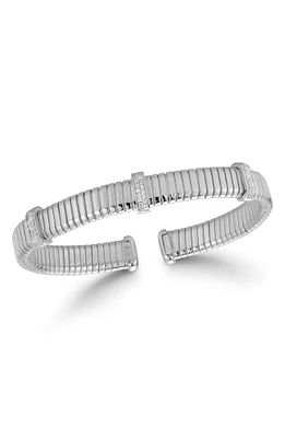 CZ Ribbed Bangle Bracelet
