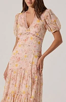 Lace Trim Tiered Dress