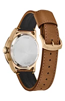 Avion Eco-Drive Leather Strap Watch, 45mm