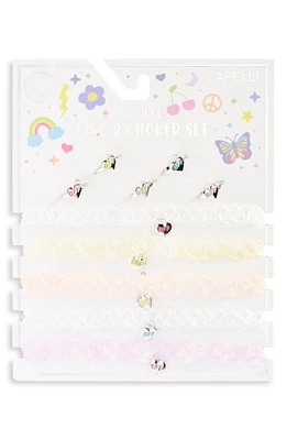 Kids' Assorted 10-Pack Ring & Choker Set